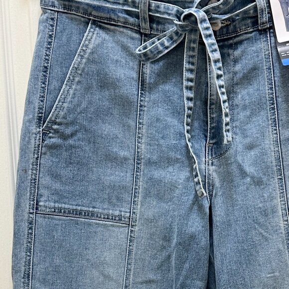 Hudson Women’s Belted Jeans Size 10 Blue Wide Leg Stretch Denim Relax Fit (NEW) - Picture 7 of 15